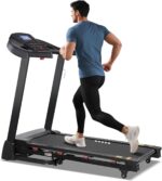 ECHANFIT Treadmill with 15-Level Auto Incline, Folding Treadmill for Home, 0.6-10 MPH, 350 LB Capacity, 18.11" Wide Running Belt, 3.5 HP, Shock Absorption, Bluetooth Speaker & App